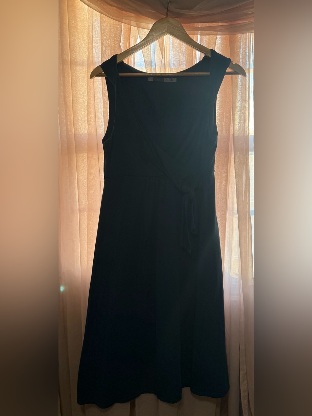 Athleta Teal Sleeveless Midi Wrap-Tie Dress